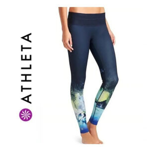 Athleta Mercury Sonar Watercolor Size S Athletic Tight Leggings Yoga Pilates
